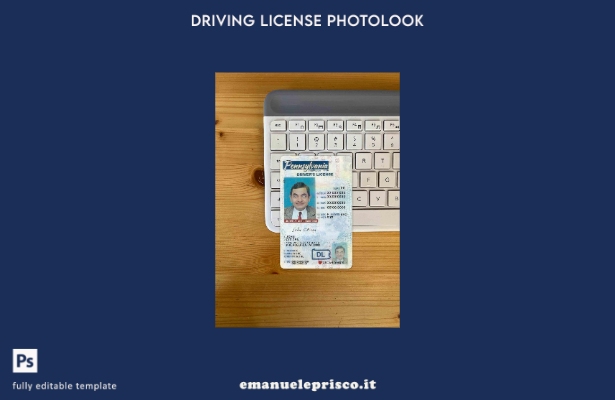 Patente di guida USA Pennsylvania in stile verificato secondo il modello FRONTAL
